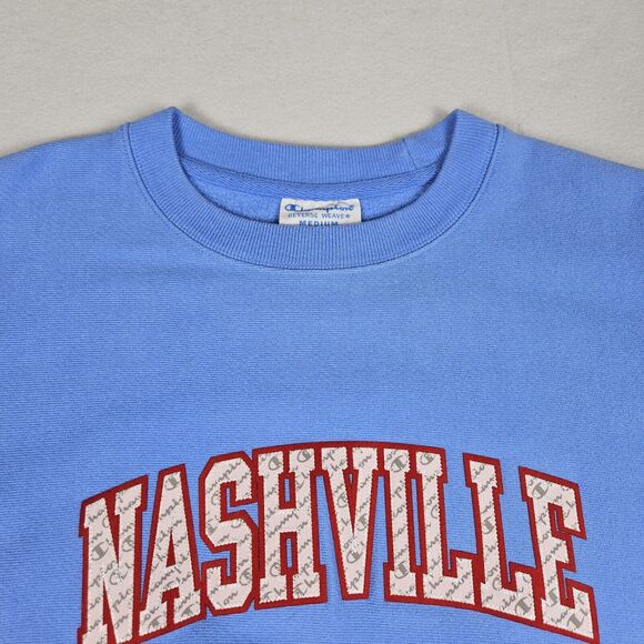 Champion Reverse Weave Nashville Size Medium Boyfriend Sweatshirt Embroidered - Picture 4 of 14